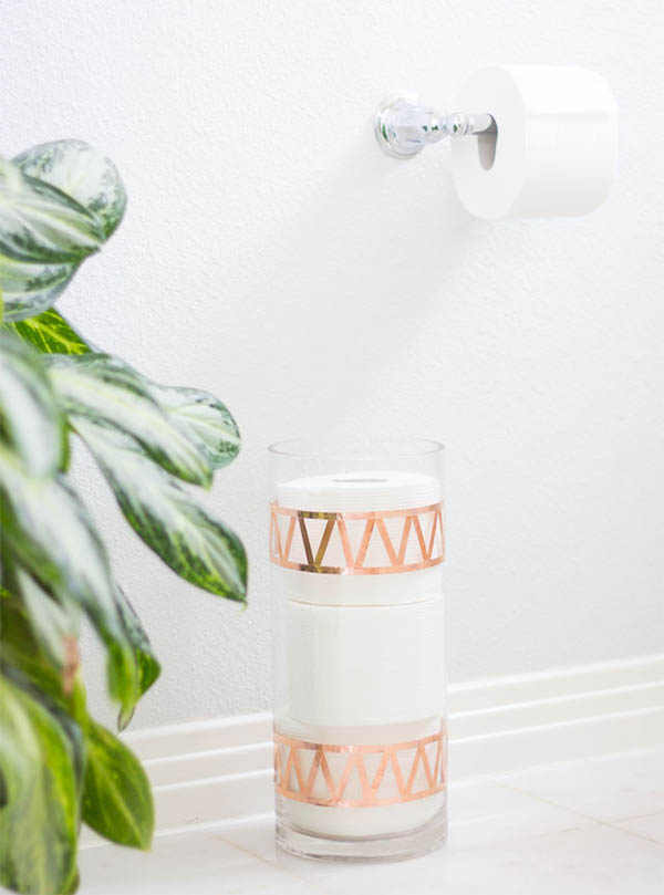 DIY Vase for Spare Toilet Paper by designimprovised