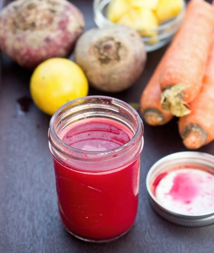 THE EARLY RISER: BEET, PINEAPPLE, CARROT, AND LEMON JUICE
