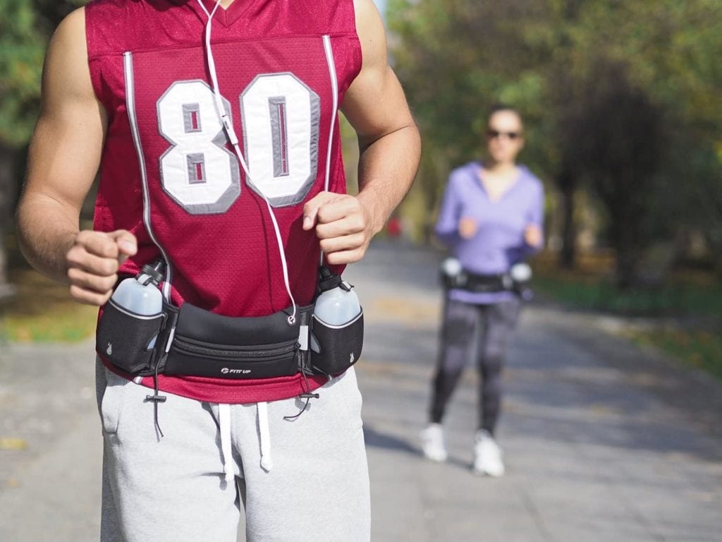 Running with a hydration belt