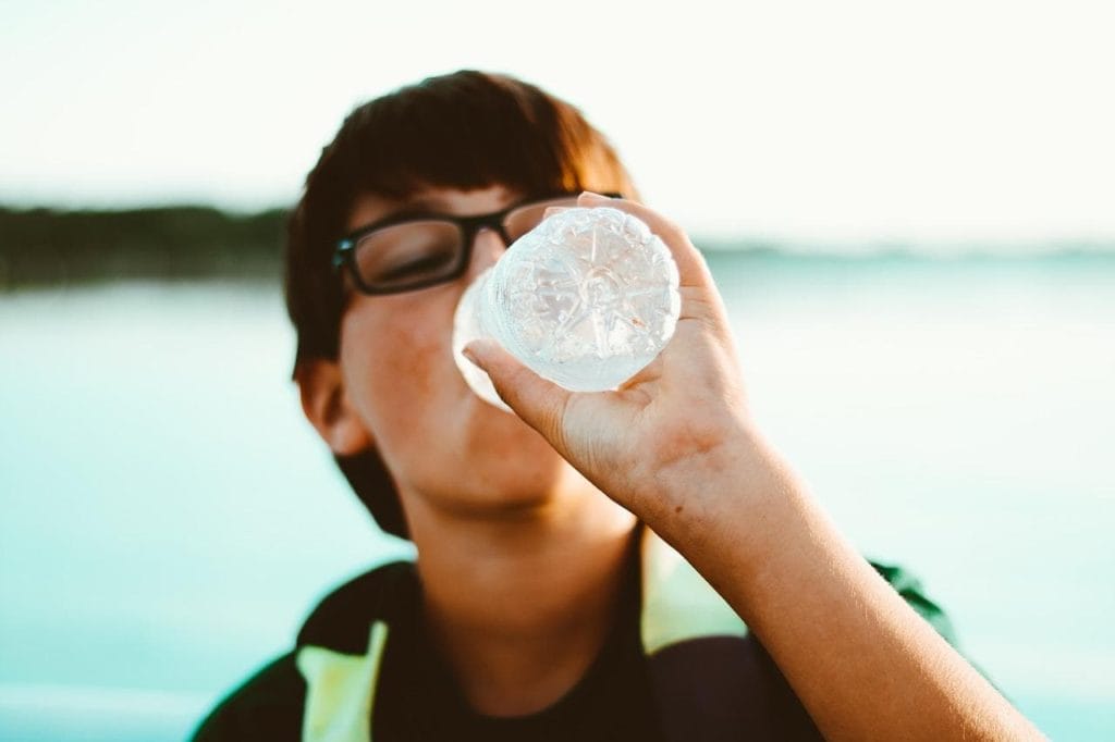guy drinking water