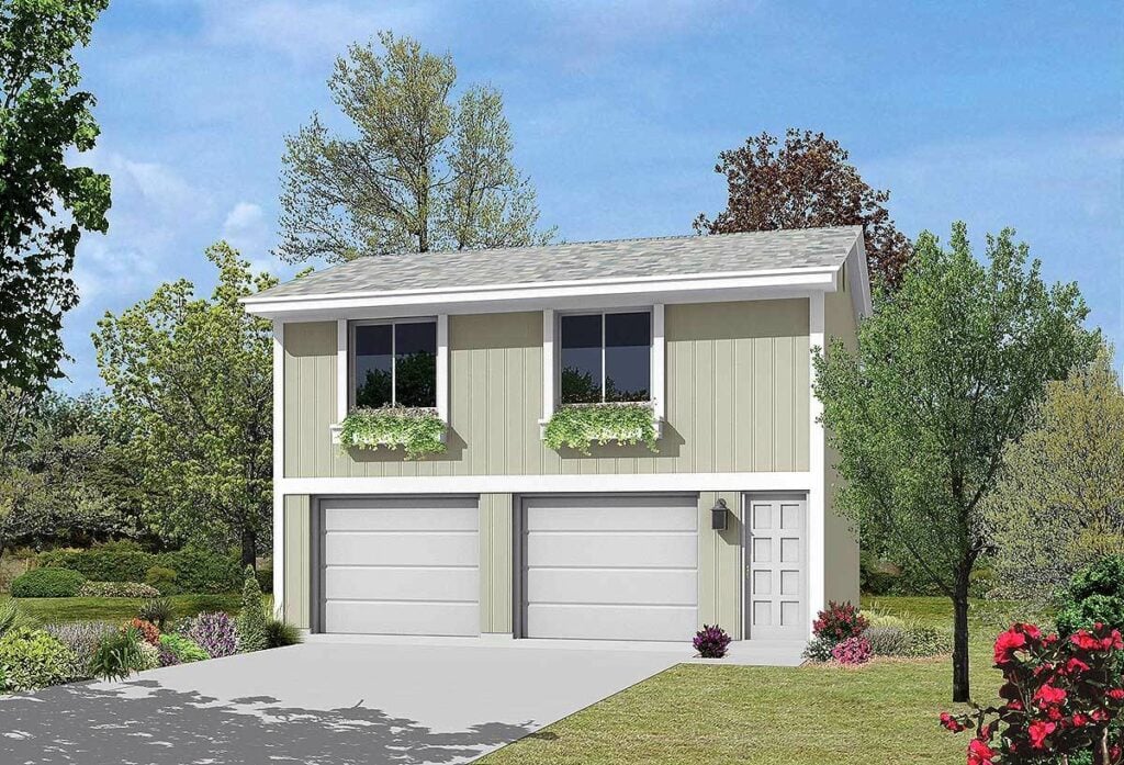 2car apartment garage plan