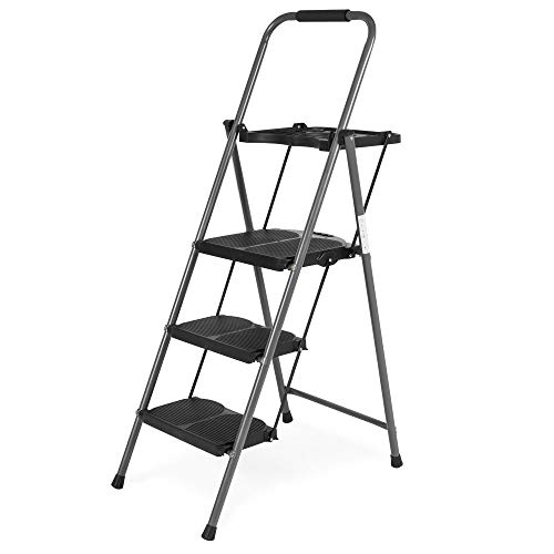 Best Choice Folding Steel 3-Step Stool Ladder