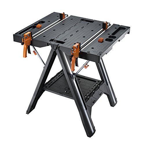 KASTFORCE KF3003 Iron-Man Folding Sawhorse Jobsite Table 2200lbs Per Pair 2 Position Timber Holding