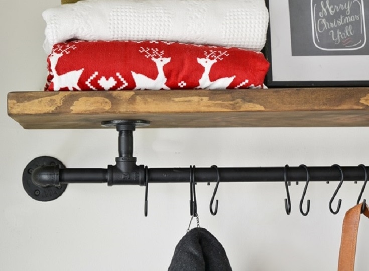 24 Free Diy Coat Rack Plans You Can, Diy Coat Hooks With Shelf