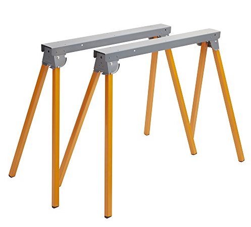 KASTFORCE KF3003 Iron-Man Folding Sawhorse Jobsite Table 2200lbs Per Pair 2 Position Timber Holding