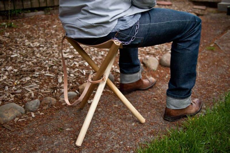 CAMP IN STYLE WITH A DIY FOLDING TRIPOD STOOL