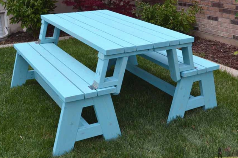 DIY Convertible Picnic Table and Bench 