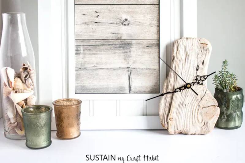 DIY clock driftwood