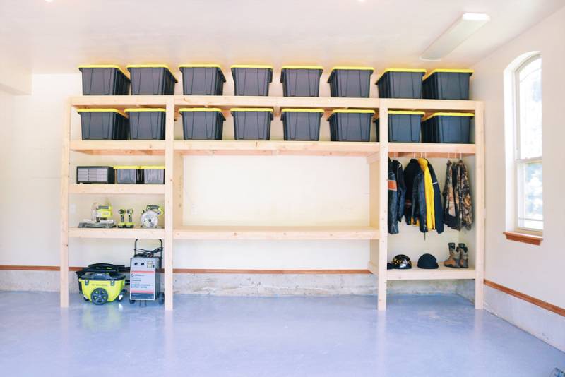 DIY garage shelves