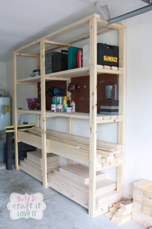 DIY garage shelving