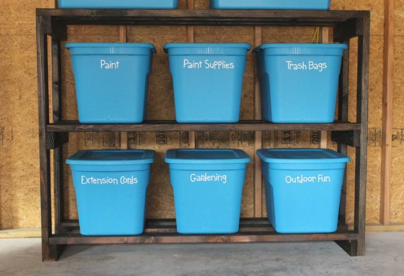 DIY garage storage shelves