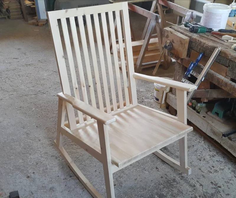 DIY wooden rocking chair