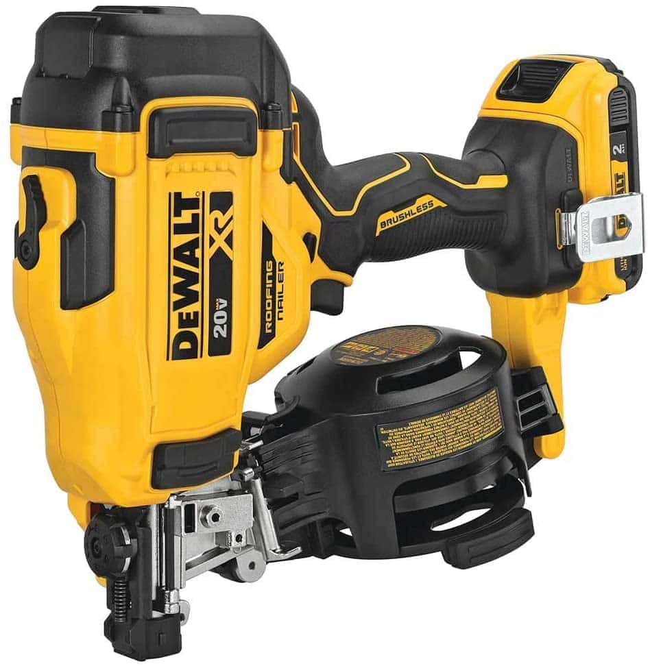 DeWALT DCN45RND1 20V 15 Degrees Lithium-Ion Cordless Coil Roofing Nailer Kit