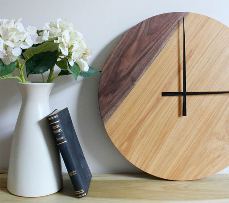 Easy Two-Toned Clock from Woodshop Diaries