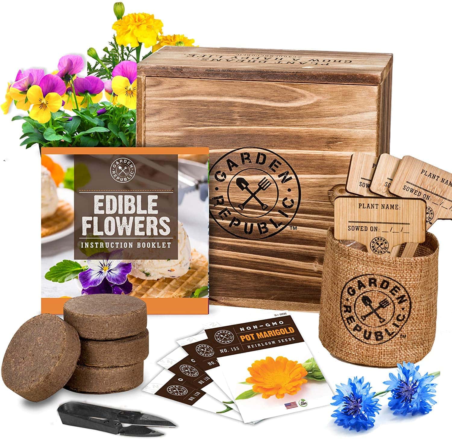 Edible Flowers Indoor Garden Seed Starter Kit