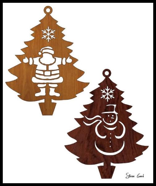 Four Christmas Tree Ornaments Scroll Saw Patterns