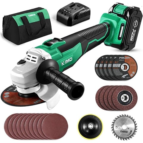 48V Rechargeable Lithium-Ion Battery Angle Grinder,10000rpm Max Speed ZQTHL Cordless Angle Grinder Brushless Motor