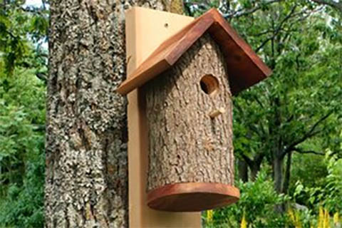 Natural Log Birdhouse