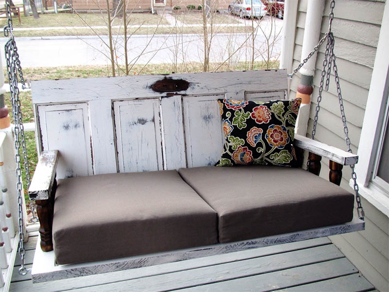 Old Door DIY Porch Swing by Lindy and Tony