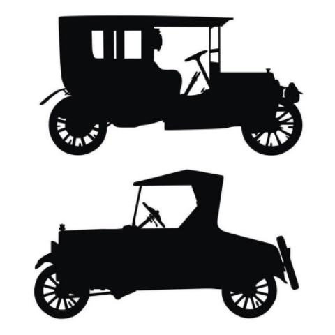 Old car silhouettes