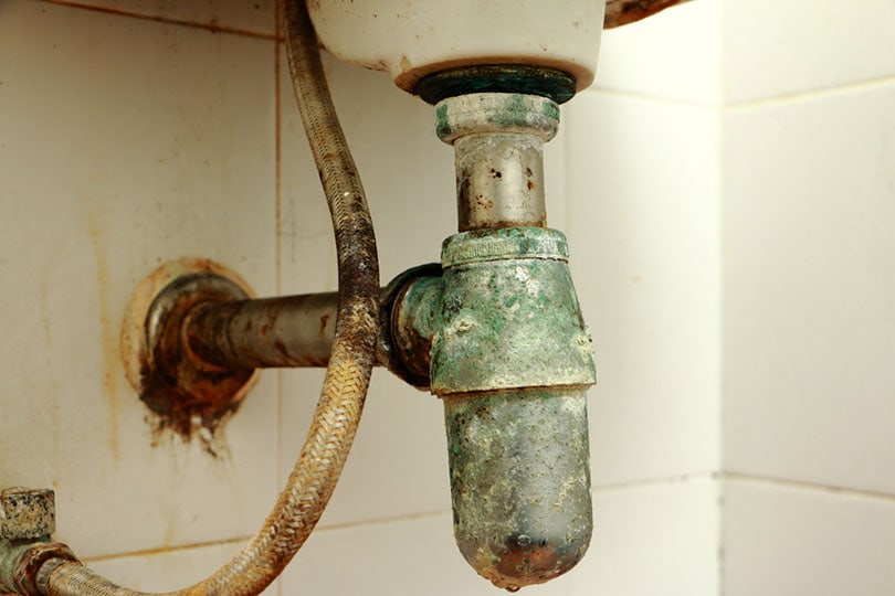 Old water toilet pipes