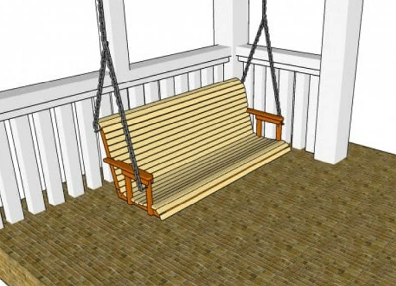 Park Bench Style DIY Porch Swing from My Outdoor Plans