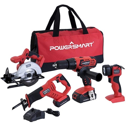 PowerSmart PS76400C Cordless 4-Tool Combo Kit