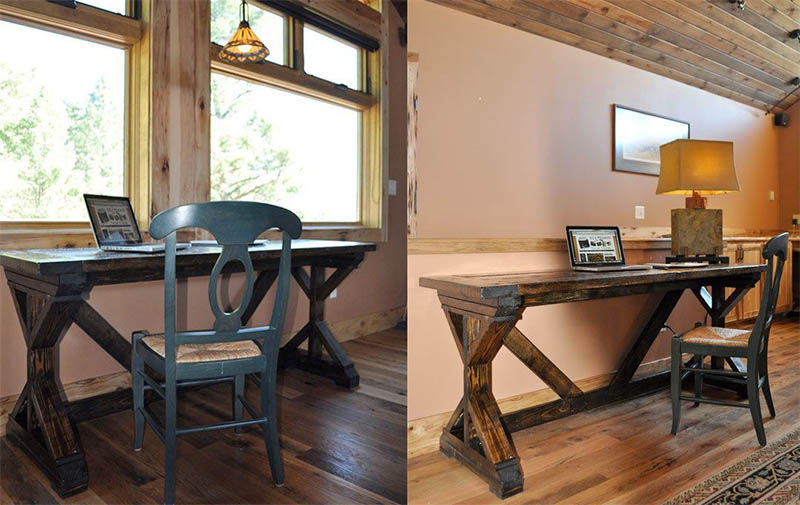 Rustic Desk with I-Beams from DIY Projects with Pete