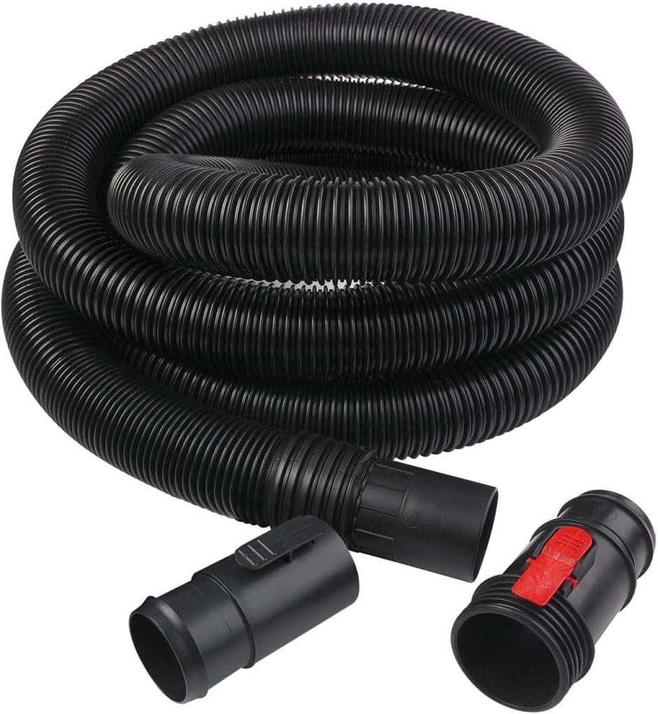 10 Foot Black Hose for Shop Vac Stinger Wet Dry Vacuum w/ Swivel Handle 