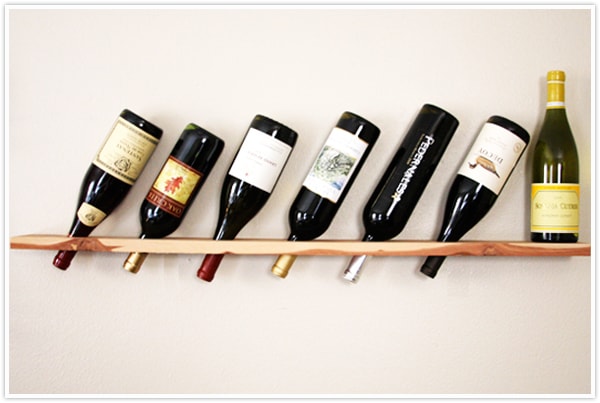 Wood plank wine rack