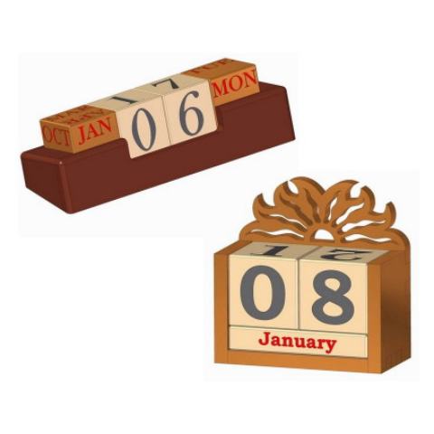 Wooden perpetual calendar plan