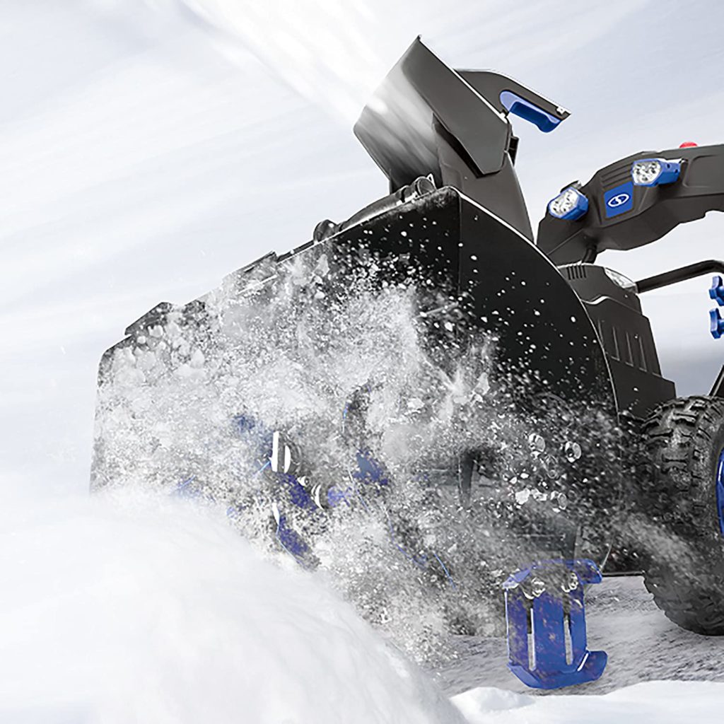 closeup using Snow Joe iON8024-XR Two Stage Snow Blower