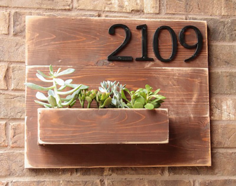 diy address number wall planter