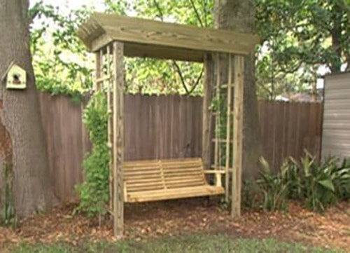 diy backyard arbor swing