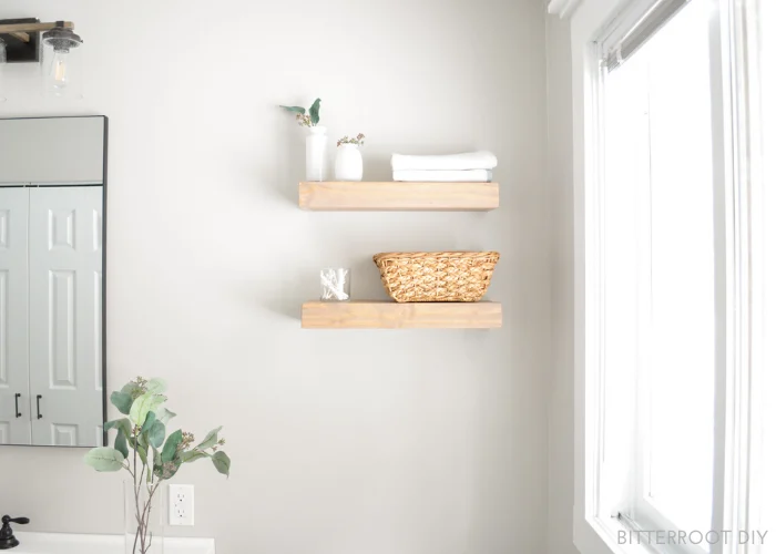 diy floating shelves bathroom