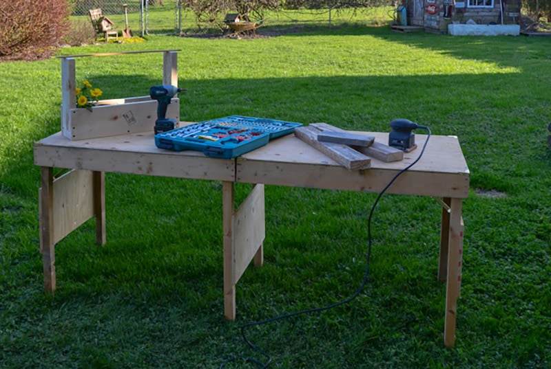 diy portable folding workbench