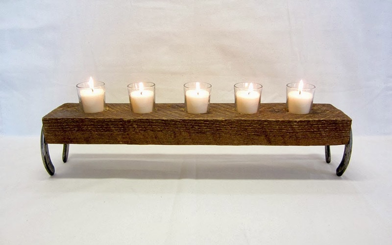 diy rustic candle holder
