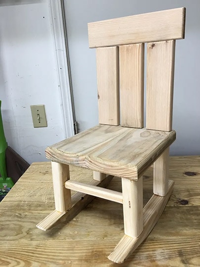 diy solid child’s rocking chair