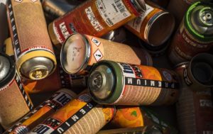 empty paint spray cans