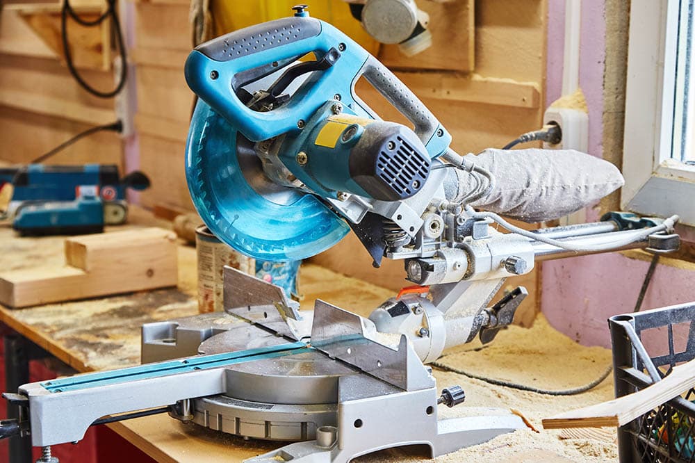 miter saw in the table