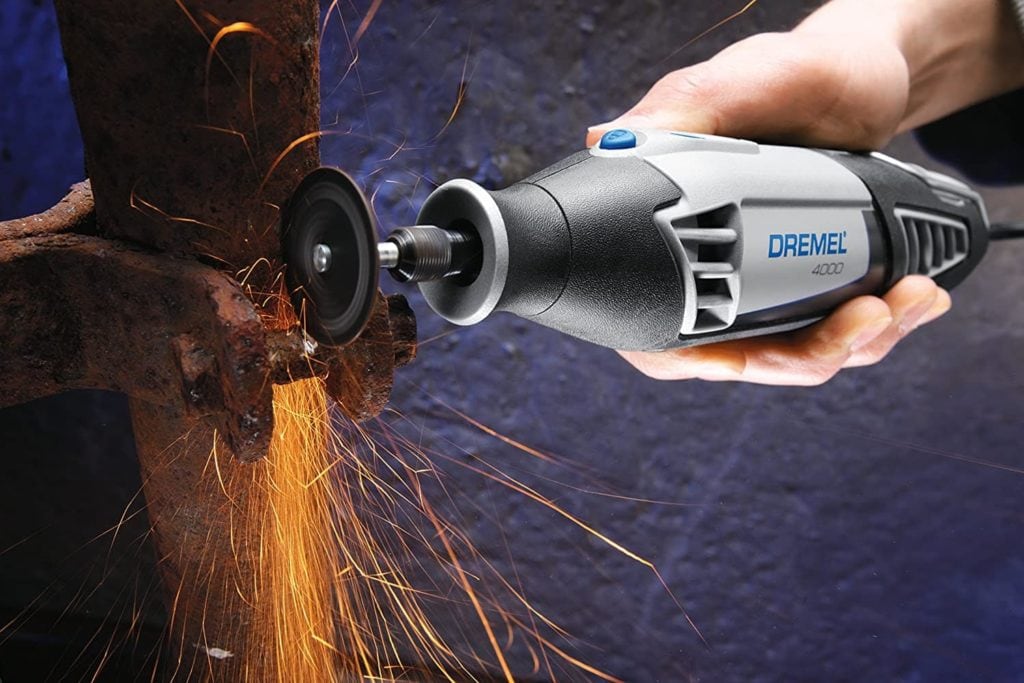 person using Dremel 4000