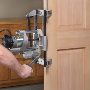 person using PORTER-CABLE 513 Lock Mortiser