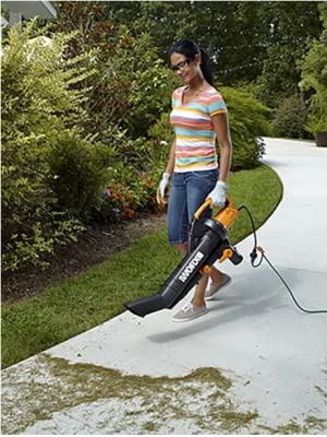 woman using WORX WG505 3-in-1 Blower