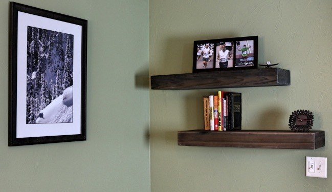 wood floating shelves