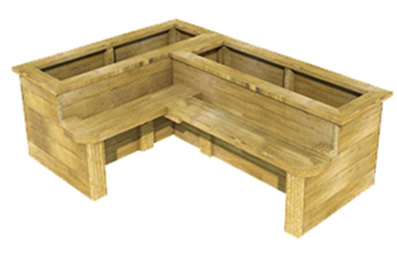 DIY corner planter bench