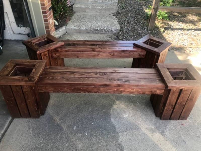 DIY planter bench