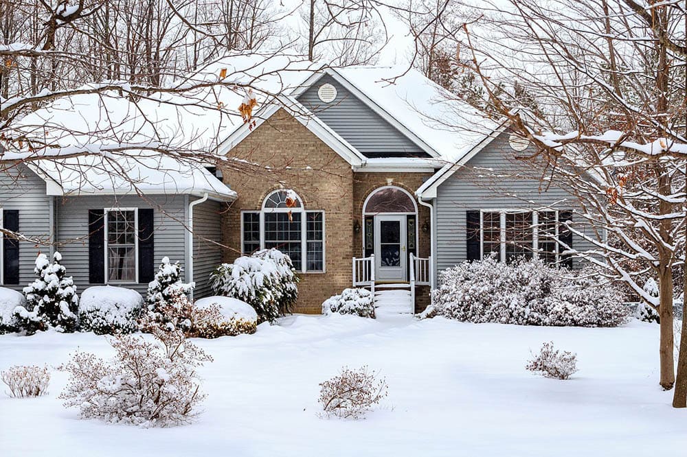 house with vinyl siding during winter