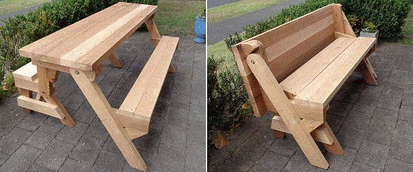 DIY One-Piece Folding Picnic Table