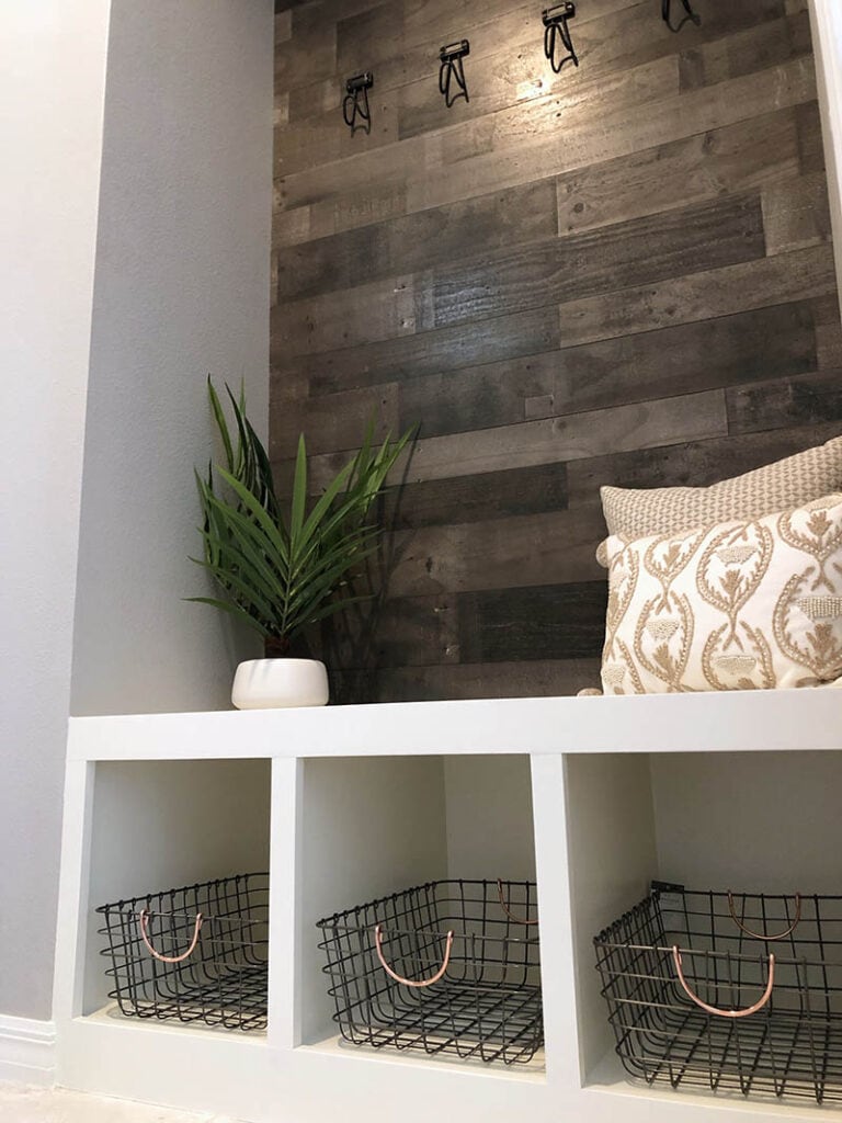 DIY Mudroom with Built-In Bench