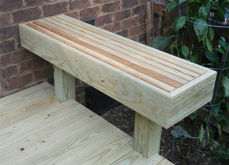 Flour Sack Mama Wooden Deck Bench